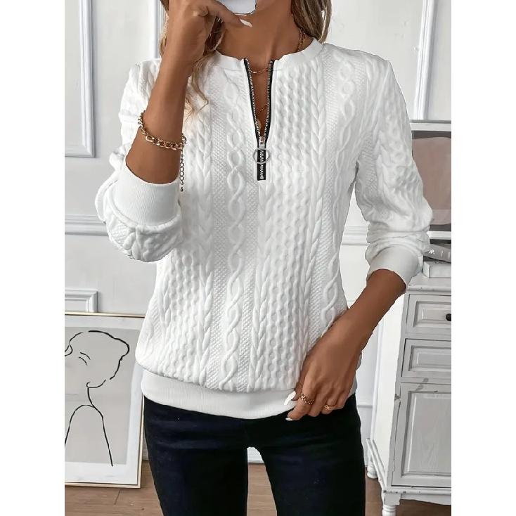 Cross-Border Hot Sale Women's Pullover Sweatshirt Four-in-One Quilted Casual Sweatshirt Zipper Sweatshirt