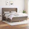 3128857 vidaXL Bed with Box Spring and Mattress Taupe 160x200 Cm Fabric