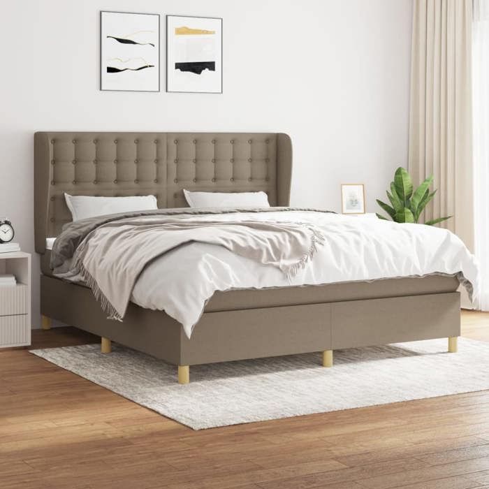 VidaXL Divan Bed with Mattress Taupe 180x200 Cm Fabric - Model 3128865