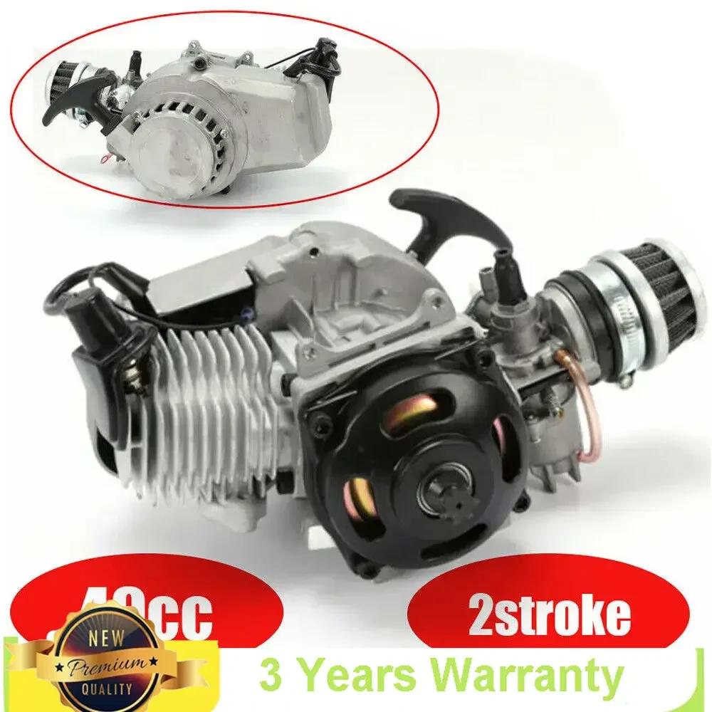 49cc Aluminum Two-stroke Minimoto Engine Motor Parts Kit Pull Start Complete Engine Unit for Scooter Pocket Dirt Bike Quad ATV