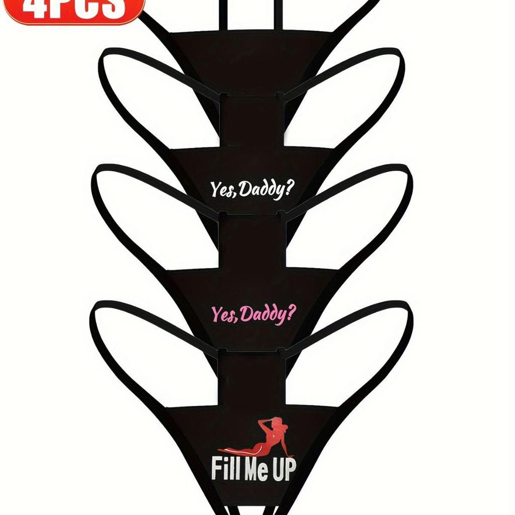 Seamless Women's Sublimation-Proof Thong for Yoga and Sports with Letter Design