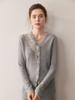 2025 H/W Damen V-Ausschnitt Spitze Kaschmir Strickjacke - Einfarbig, Lockere Passform