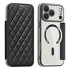 For iPhone 17 Pro Max Case Compatible with MagSafe Rhombus PU Leather Phone Cover
