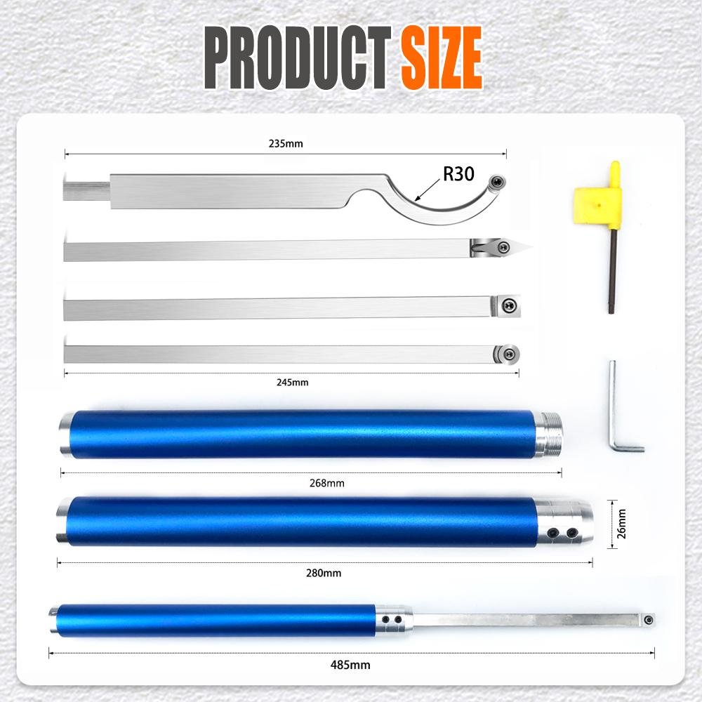 Woodturning Tools Set Woodworking Chisel Carbide Inserts Cutter Stainless Steel Bar Aluminum Handle Wood Turning for Lathe