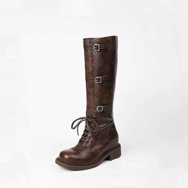 Rapid Delivery: 2025 Women's Retro Hidden Heel Western Motorcycle Boots