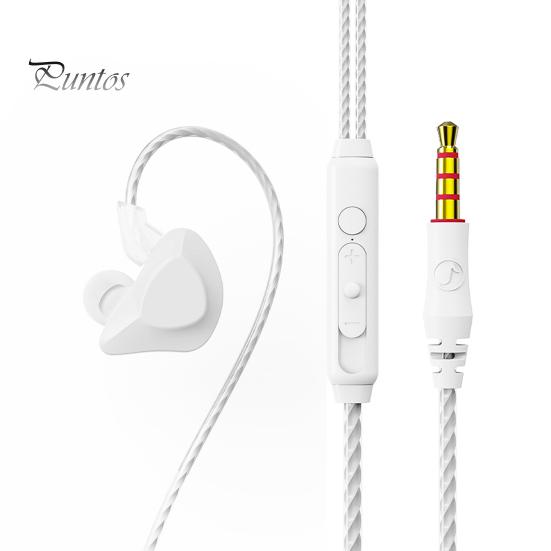 

T03 Macaron Цветная спортивная гарнитура с тяжелыми басами, ушной крючок, проводные наушники для мобильного телефона белый