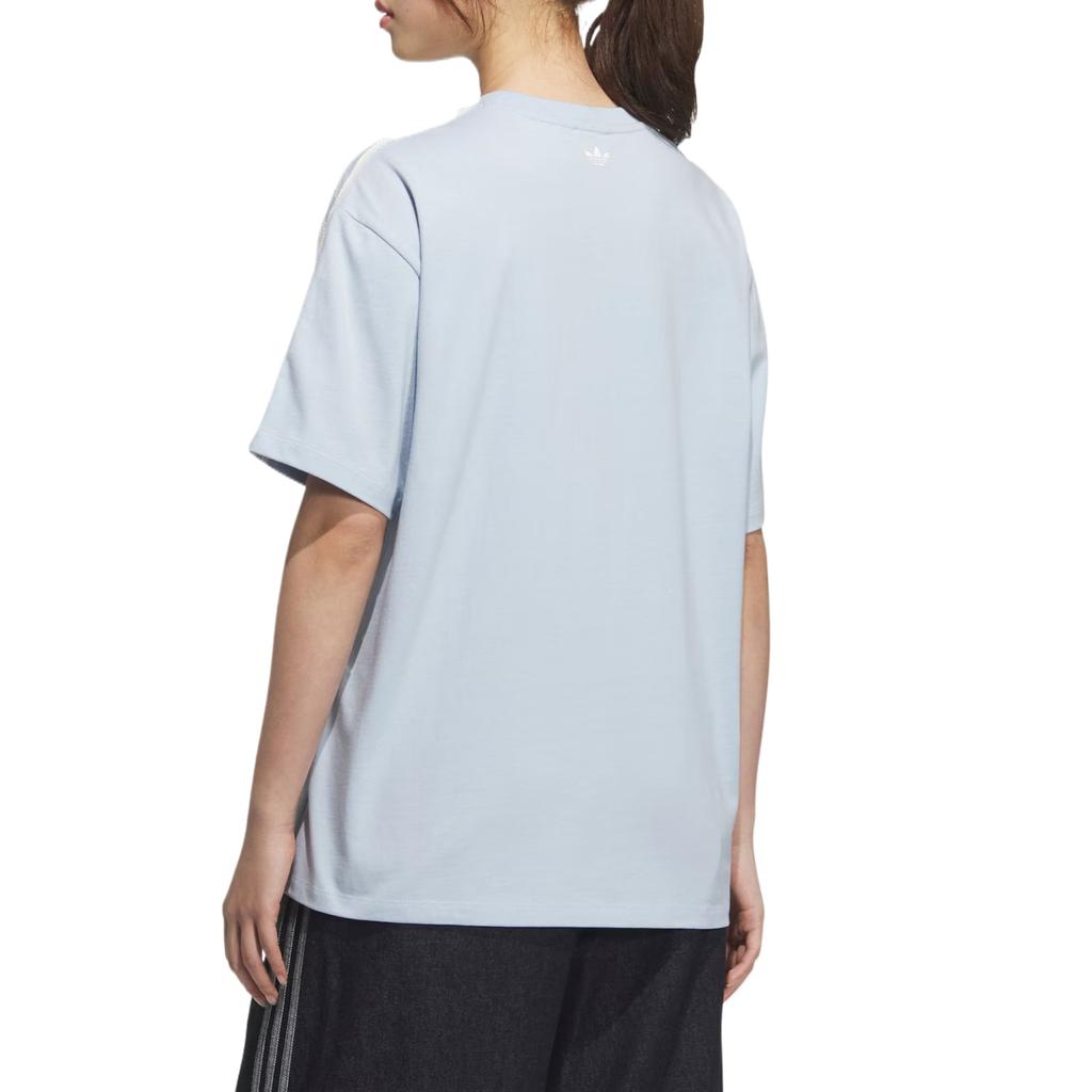 Adidas Originals Disney Drop Shoulder Sleeve T Shirt Women's Simple Blue KC3098