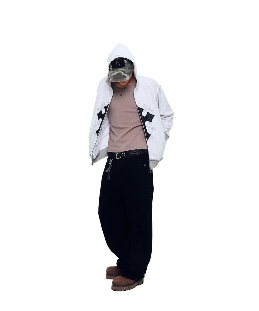 Aakam Akm Cros2 Zip-Up Hoodie (Gray)