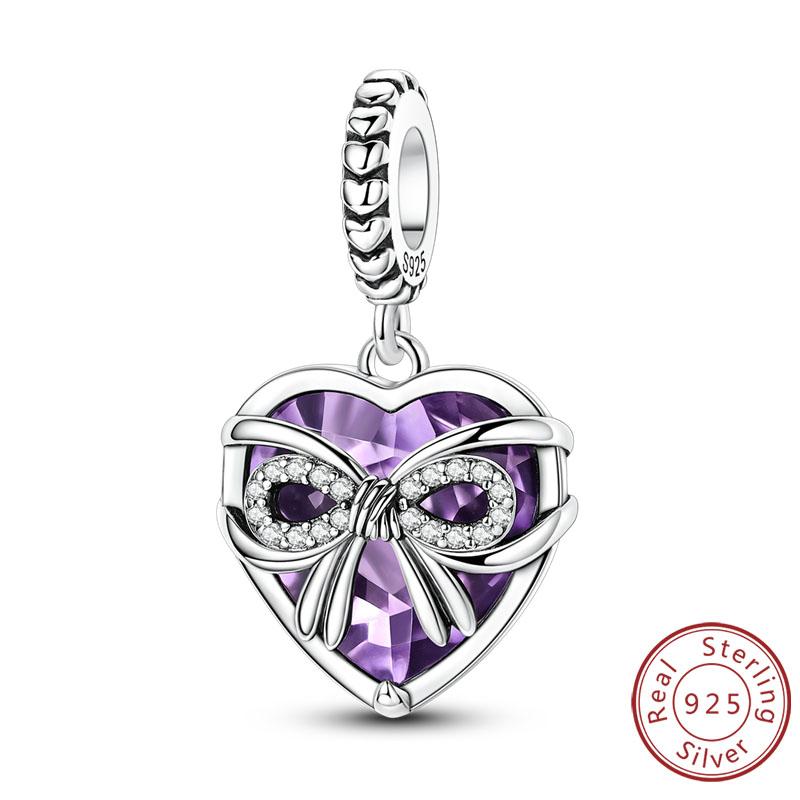 Charms Copper Love Bow Four-Leaf Clover Heart Rose Panda Cat Charms Beads Pendant Fit Original Bracelet Diy Jewelry