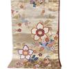 Used SALE [Good Condition] Fukuro Obi 430cm Gold Nishiki Gold Cherry Blossom Flower Pattern Gorgeous Goat Pure Silk