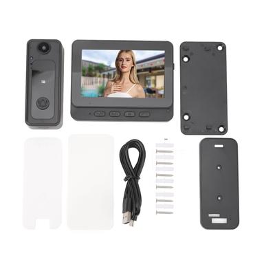 Video Doorbell System 1080P Night Vision 4.3 Inch Color Screen IP65 Waterproof Wireless Intercom Video Display Doorbell