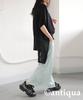 antiqua Asymmetrical Short Sleeve Knit Sheer One Size Black Women's Top, KYO-6001, 05,