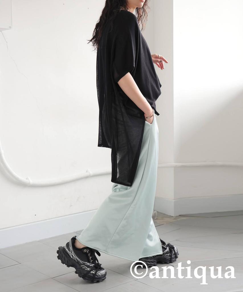 antiqua Asymmetrical Short Sleeve Knit Sheer One Size Black Women's Top, KYO-6001, 05,