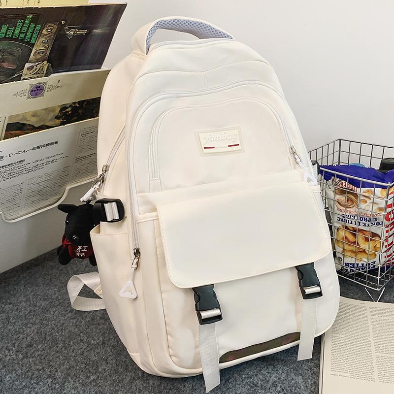 School Bag Men's College Students Middle School Students High Quality Fashion Girls Junior High School Students Solid Color Elementary School Students