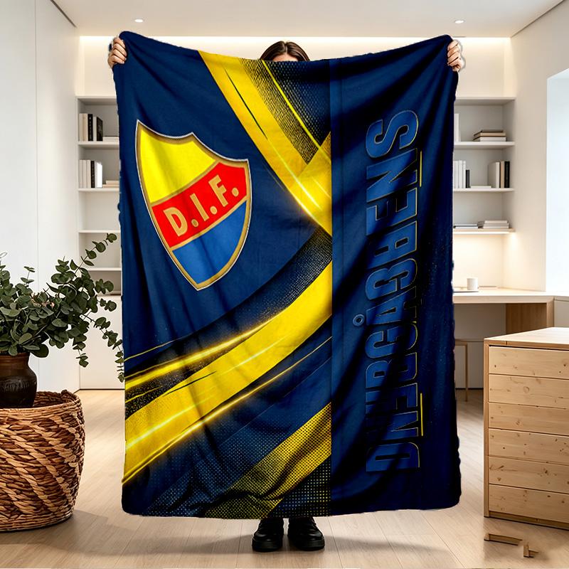 Djurgardens IF Print Blanket - Soft & Comfortable, for Bedroom, Travel, Sofa, Home Decoration - Birthday Christmas Gift for Friend
