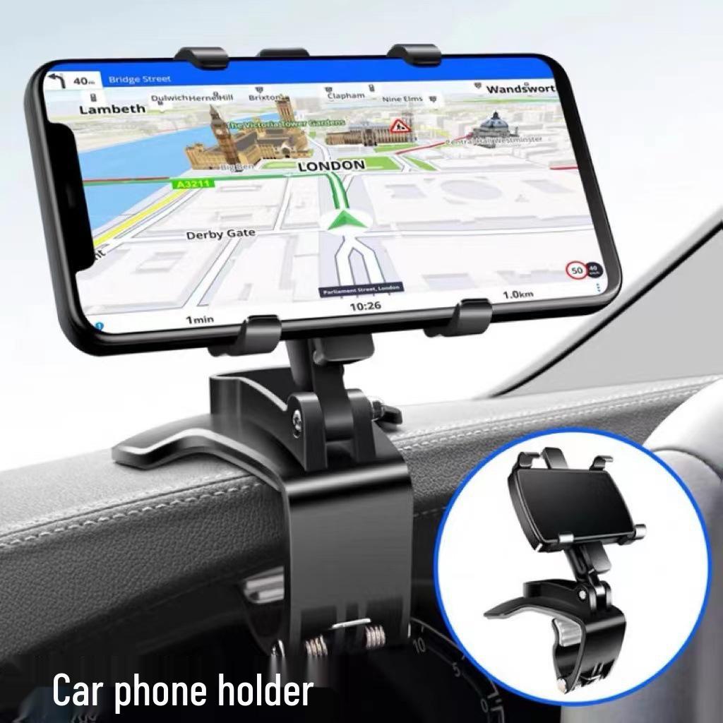 Multi-Function Rotating Car Phone Holder for Dashboard & Rearview Mirror