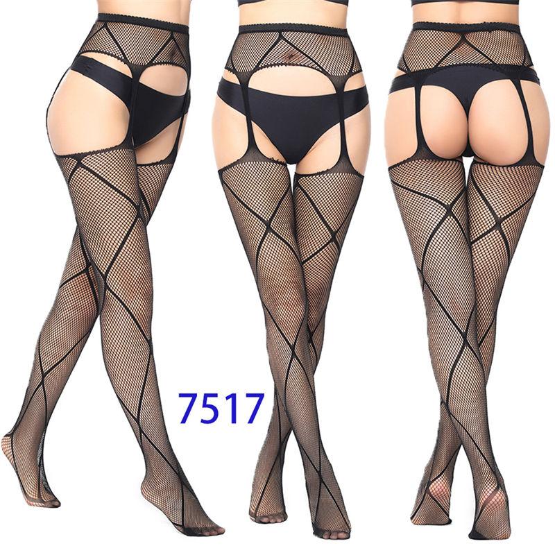 Sexy Suspenders Mesh Stockings Fishnet Eye Women's Bottoming Pantyhose