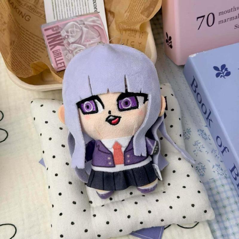 Cartoon 10CM Danganronpa pluche speelgoed sleutelhanger anime Enoshima Junko Kirigiri Kyoko Naegi Makoto Nanami Chiaki Cosplay Knuffelpop