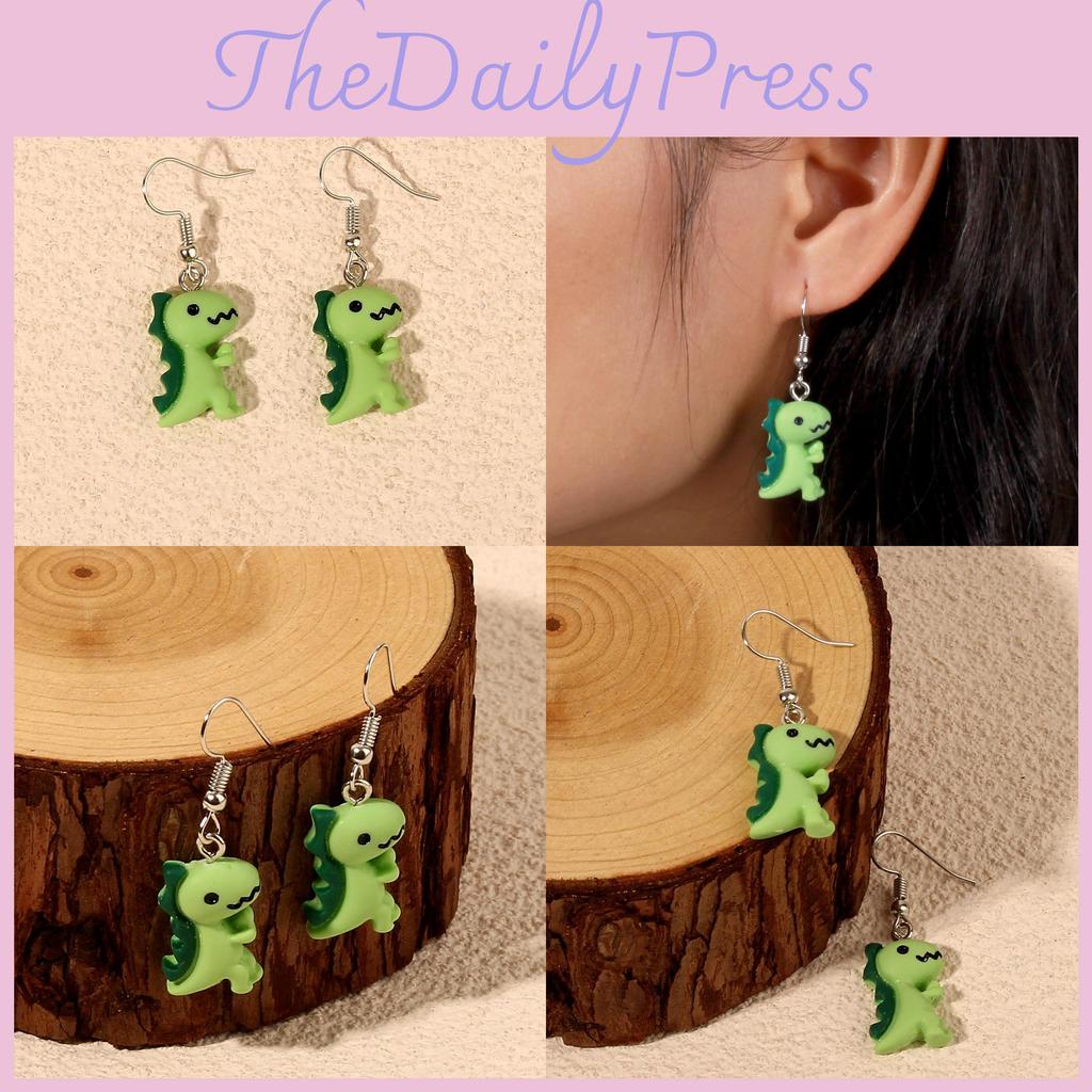 Animal Dinosaur Shape Earrings With Handcrafted Art For Women Jewelry Casual