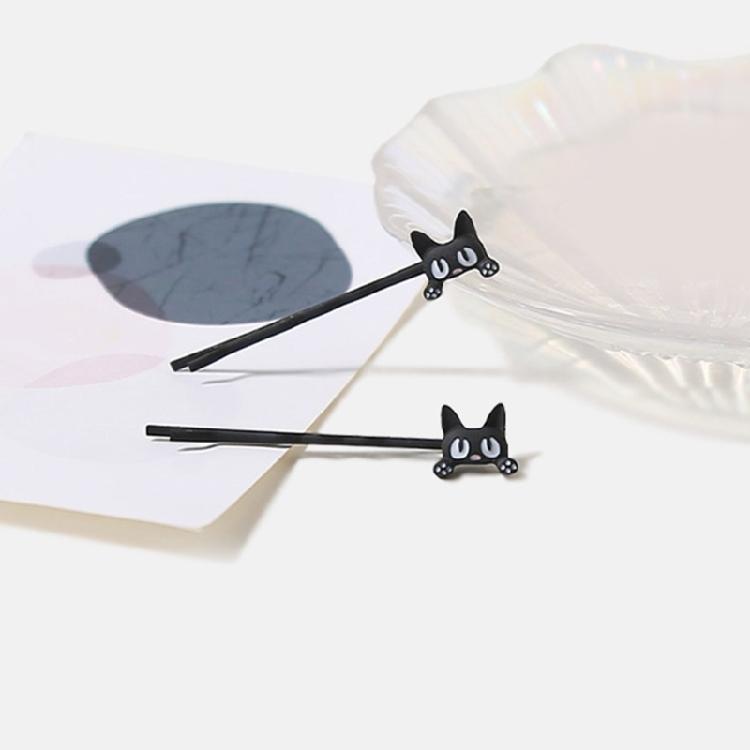 Simple Black Cats Hair Clip for Women Girl Lovely Cats Hairpin Hair Styling Barrettes for Various Hair Type and Occasion