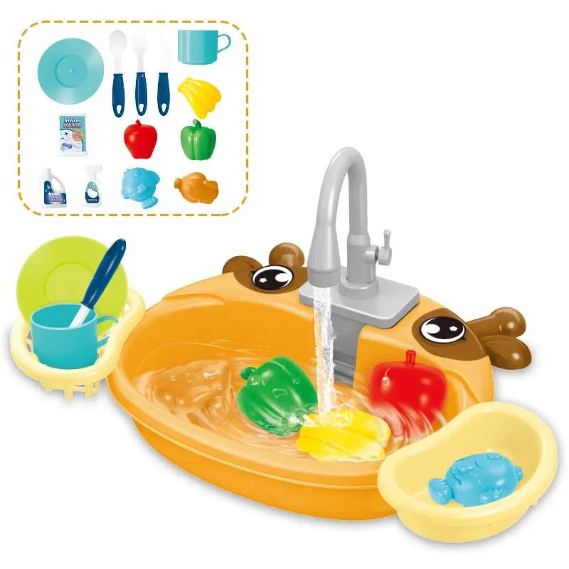 Non-Toxic Children'S Play Kitchen Toys Water Pretend Play House Kids Can Drain Wash Basin Sink Kids Kitchen Set Toy For Children Gifts