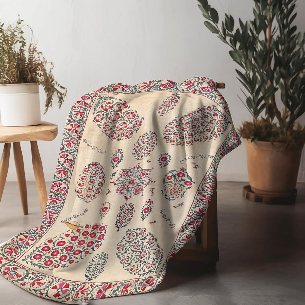 Turkish Vintage Ethnic Pattern Cotton Throw Blanket Bed Sofa Decorative Cushion Cover Bedspread
