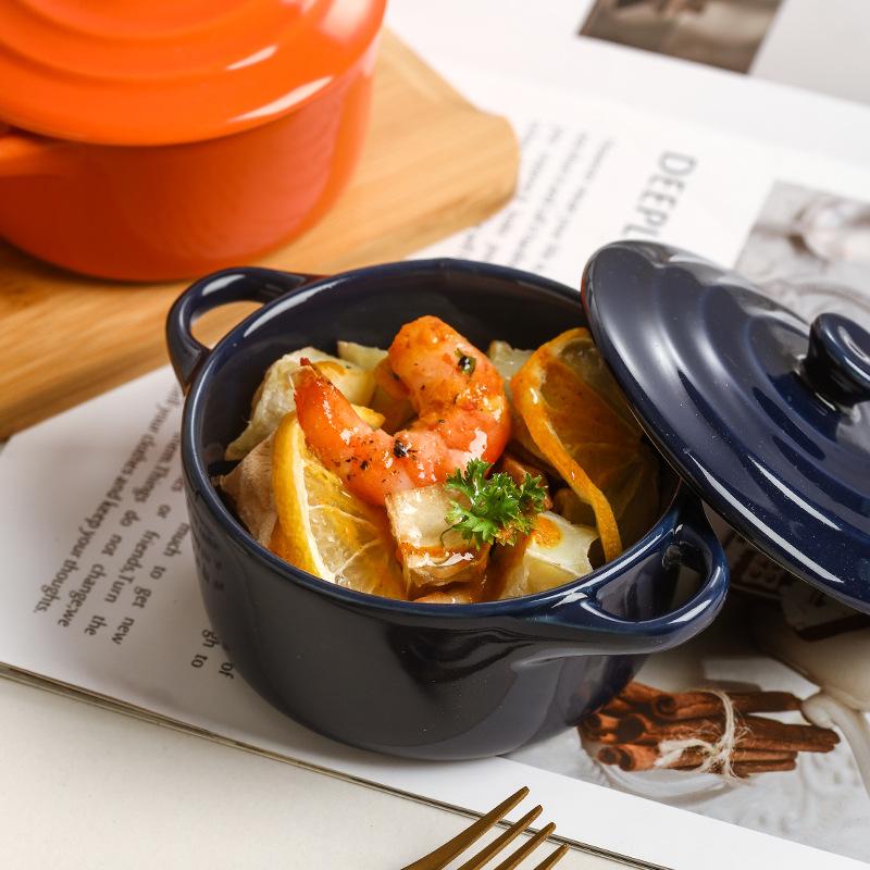 Water Separated Stewing Cup Light Luxury Ceramic Double Ear Stewing Pot with Lid Household Special Bowl