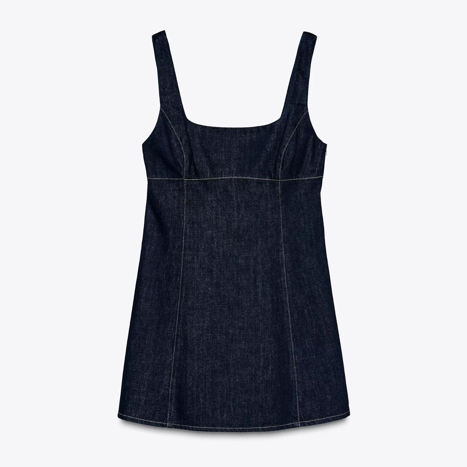 

TAOP&ZA Women s European-American Style Slimming Denim Dress - Spring/Summer Collection M темно-синий