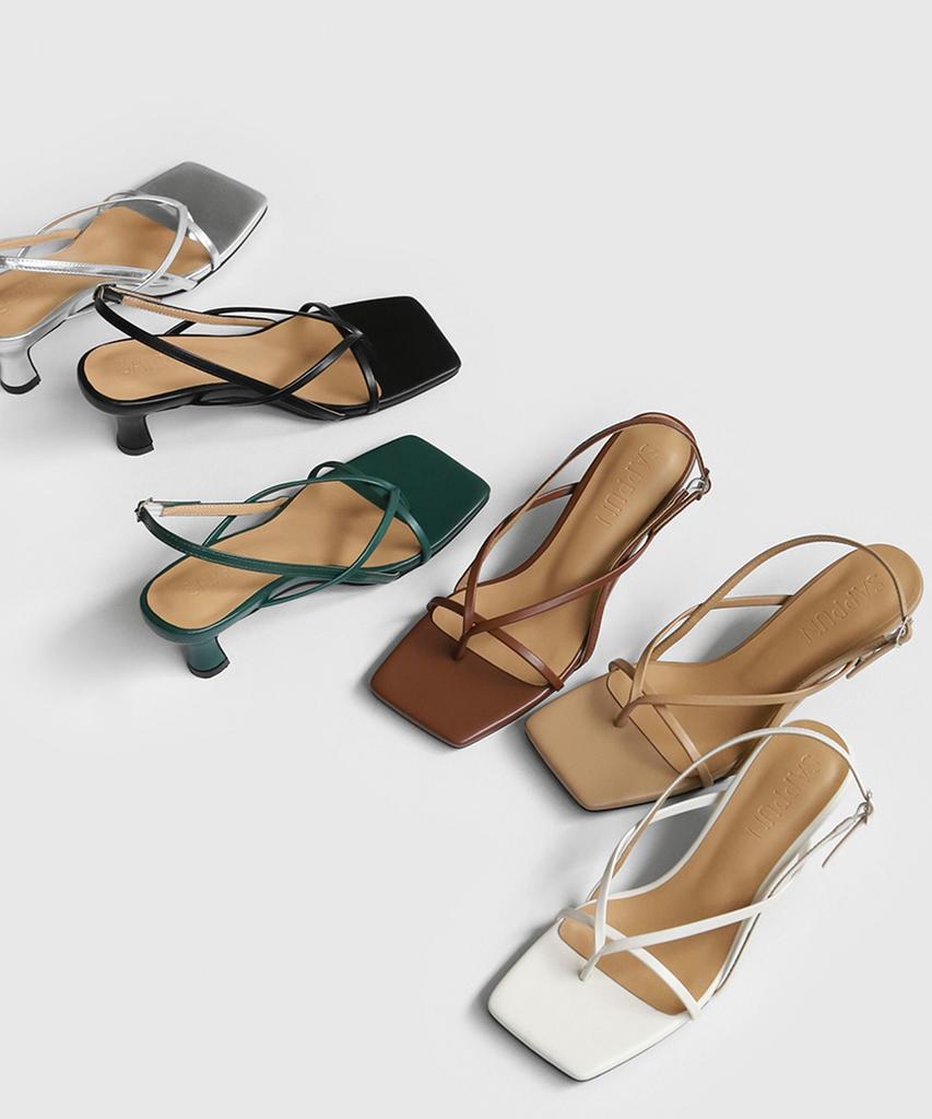Sappun Cizenny Square Flip-Flop Heels (6Cm)