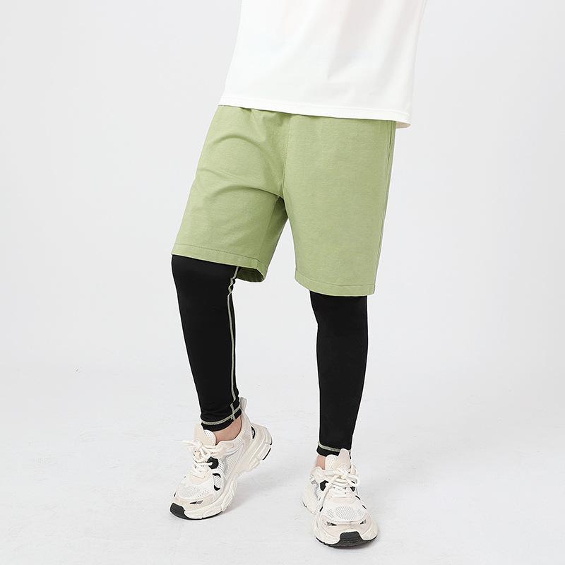 

Kids Summer Quick-Dry Mosquito-Proof Basketball Pants - Korean Style, Fake Two-Piece Design 150 cm зелёный