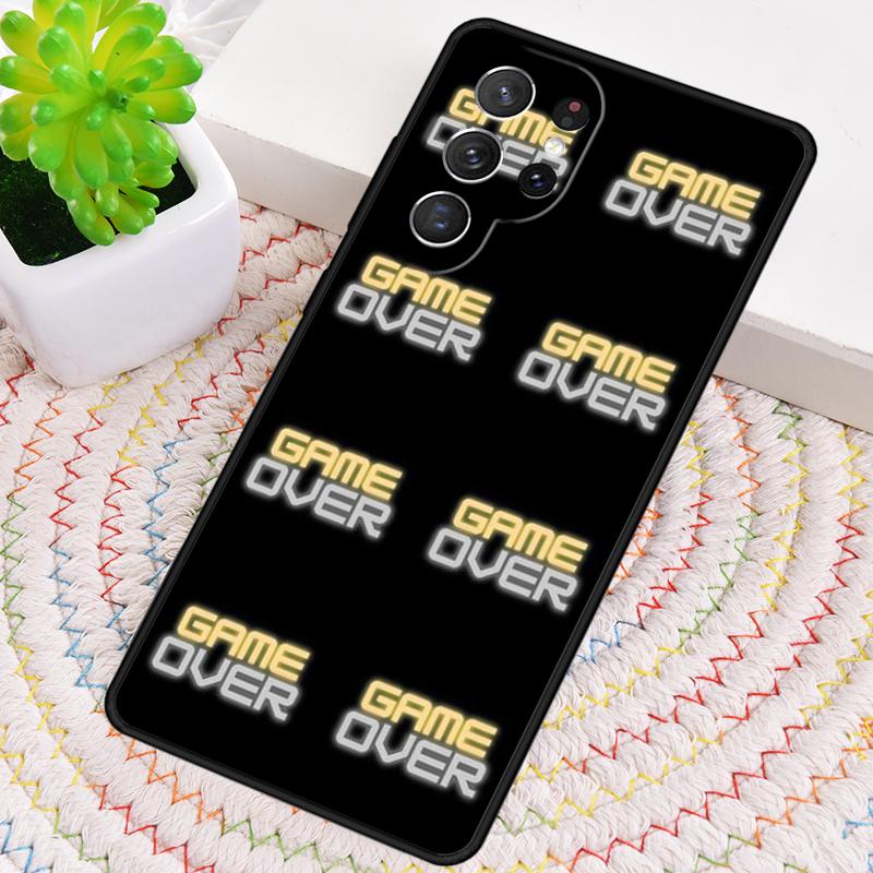 Neon Game Over Pixel Silicone Phone Case For Samsung Galaxy Note 10 Pro S26 S25 S24 S23 S22 S21 Plus S25Ultra Capa Cover