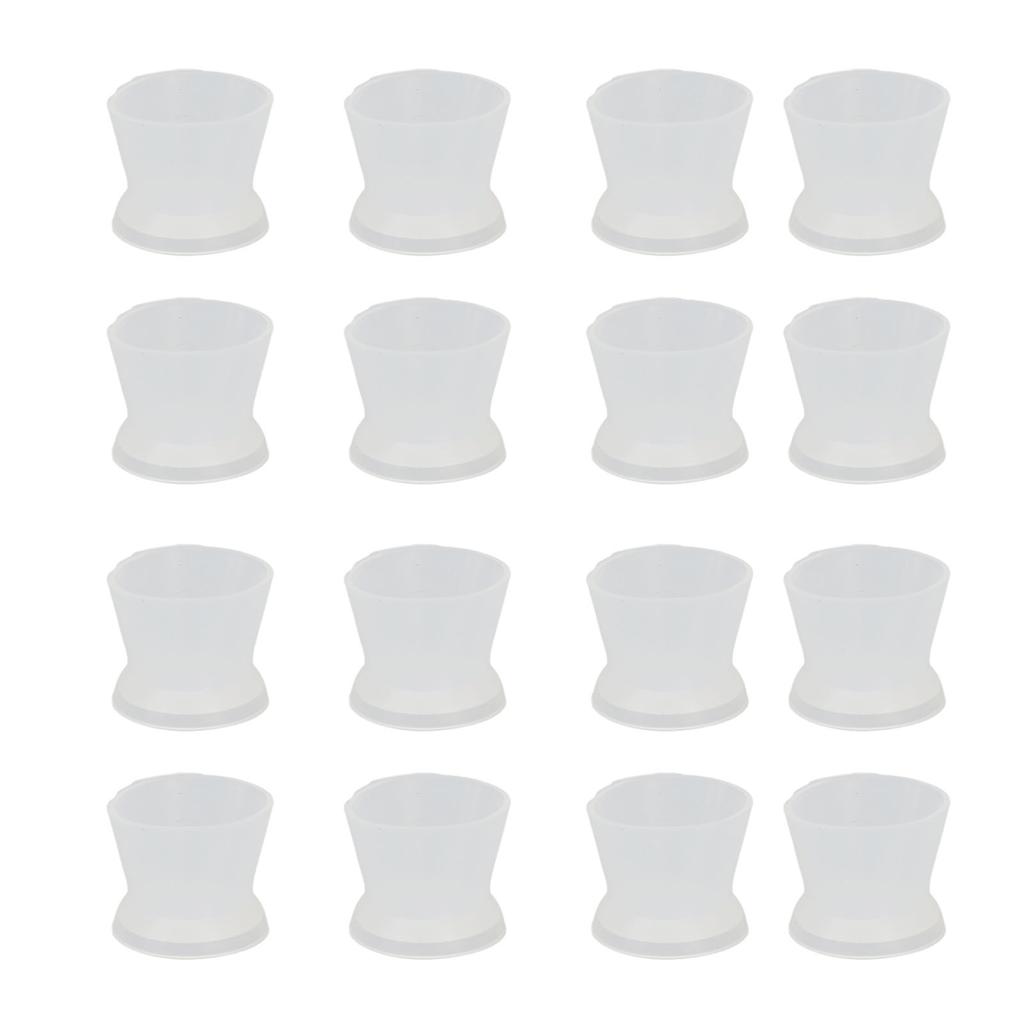 100PCS Disposable Silicone Pigment Cup Large Eyebrow Lip Color Pigment Cups with Storage Bottle