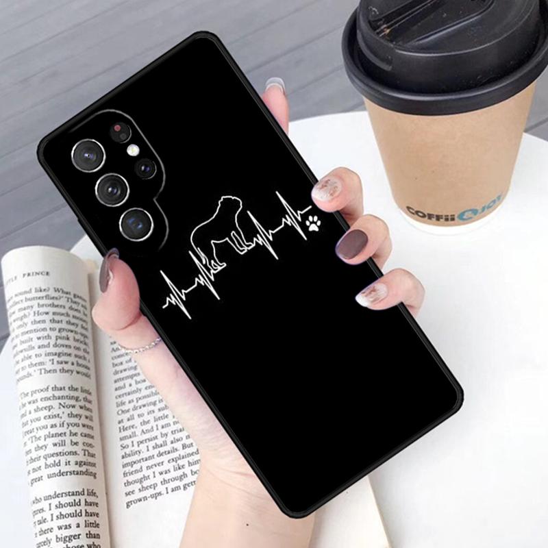 English Bulldog Heartbeat phone case Cover For Samsung Galaxy S24 S25 Ultra S21 S22 Ultra S10E Note 10 Plus Note 20 FE S23