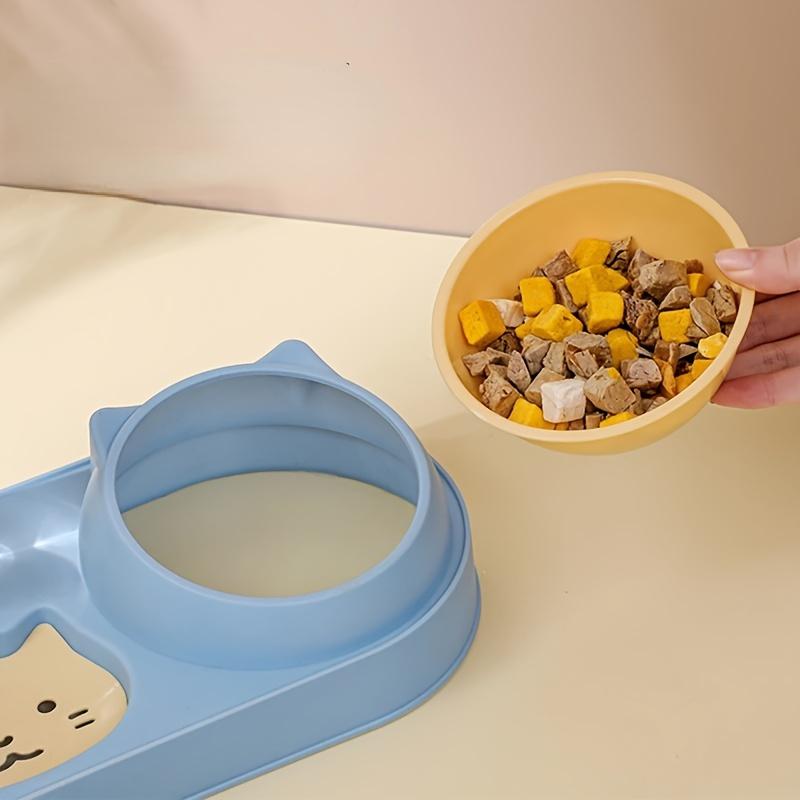 Cat Bowl With Automatic Water Food Bowl  Anti Slip Anti Spill Neck Protective Pet Dish Set For Cats Dual BowlsFor Food & Water