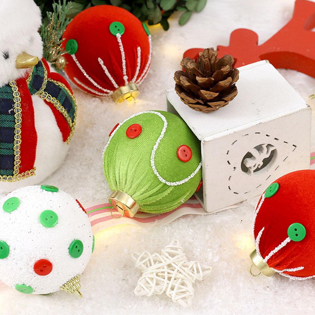 6 Pieces Foam Christmas Ball Set 8cm Ornaments with Hanging Loops for Tree Home Holiday Office and Event Decoration