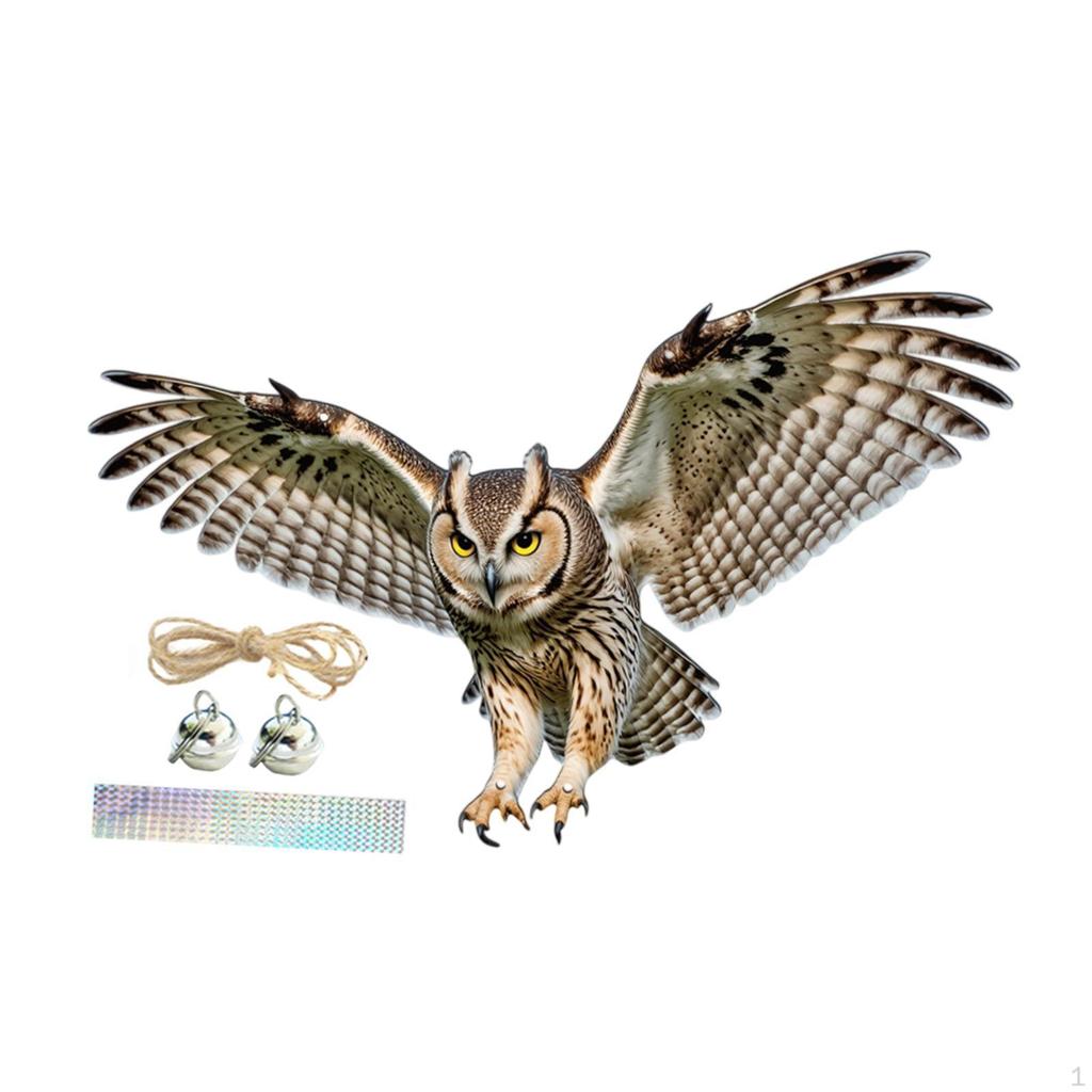 Dekorativní závěsný pták sova s provázkem a stuhou PP ozdoba na plot dokonalá venkovní