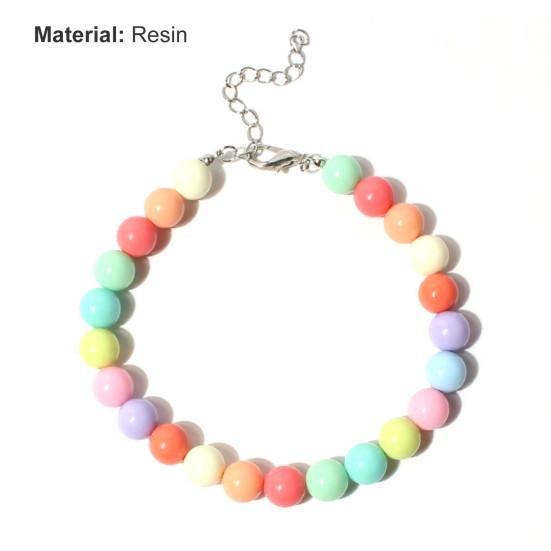 Pet Collar Candy Colors Decor Accessory Multi-color Fashion Dogs Faux Pearls Necklace Loop