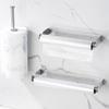 Stainless Steel No Punch Wall Mount Cling Film Shelf Roll Paper Storage Rack Kitchen Paper Towel Holder