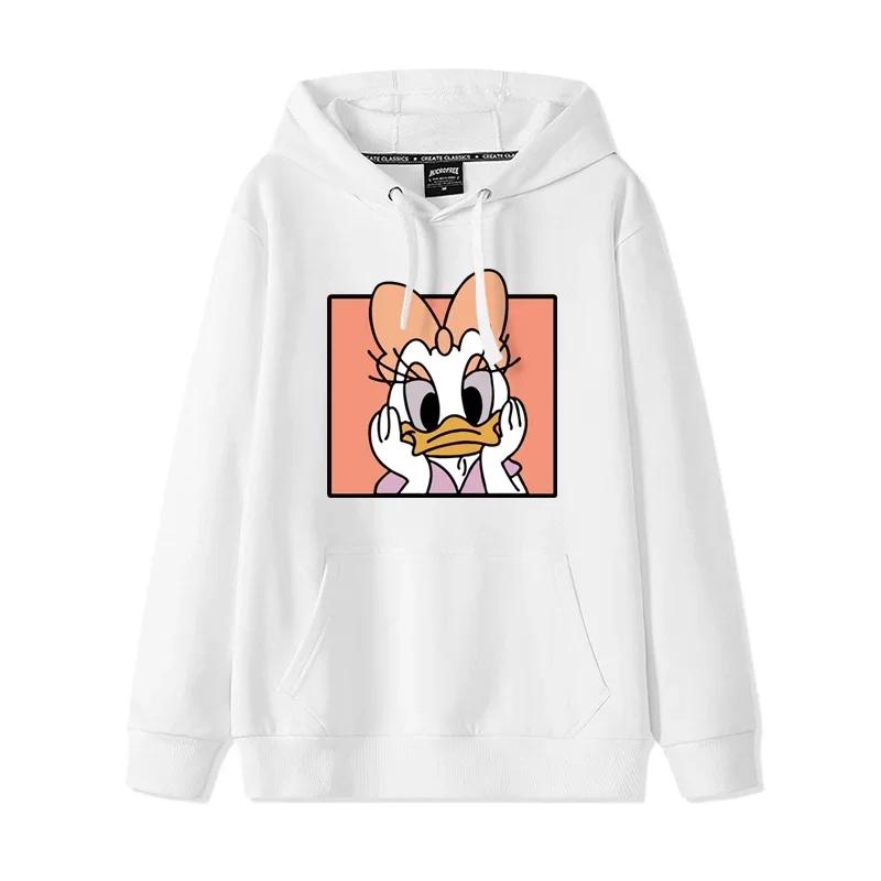 Children's Clothing MINISO Donald Duck Daisy Duck Hooded Hoodie Girl Sweater Loose Cartoon Kids Pullover Coat Anime Hoodie