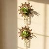 Wall Shelf Hydroponic Plant Frame Durable Wall-Mounted Plant Holder with Transparent Test Tube for Home Decor