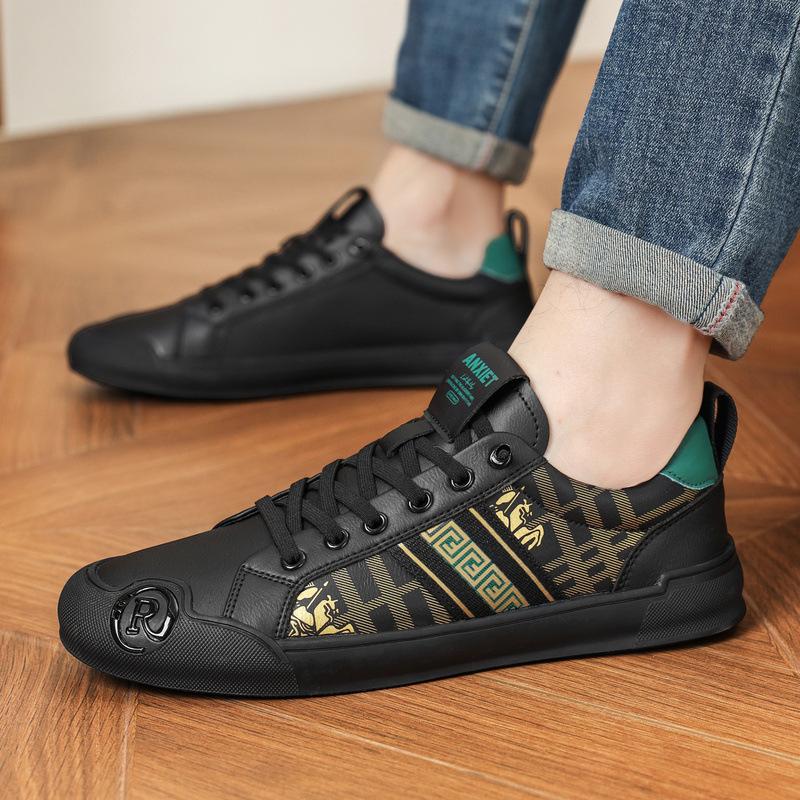 Men's Xiaobai fashion trendy flat-bottomed lace-free trendy shoes sports and leisure board shoes