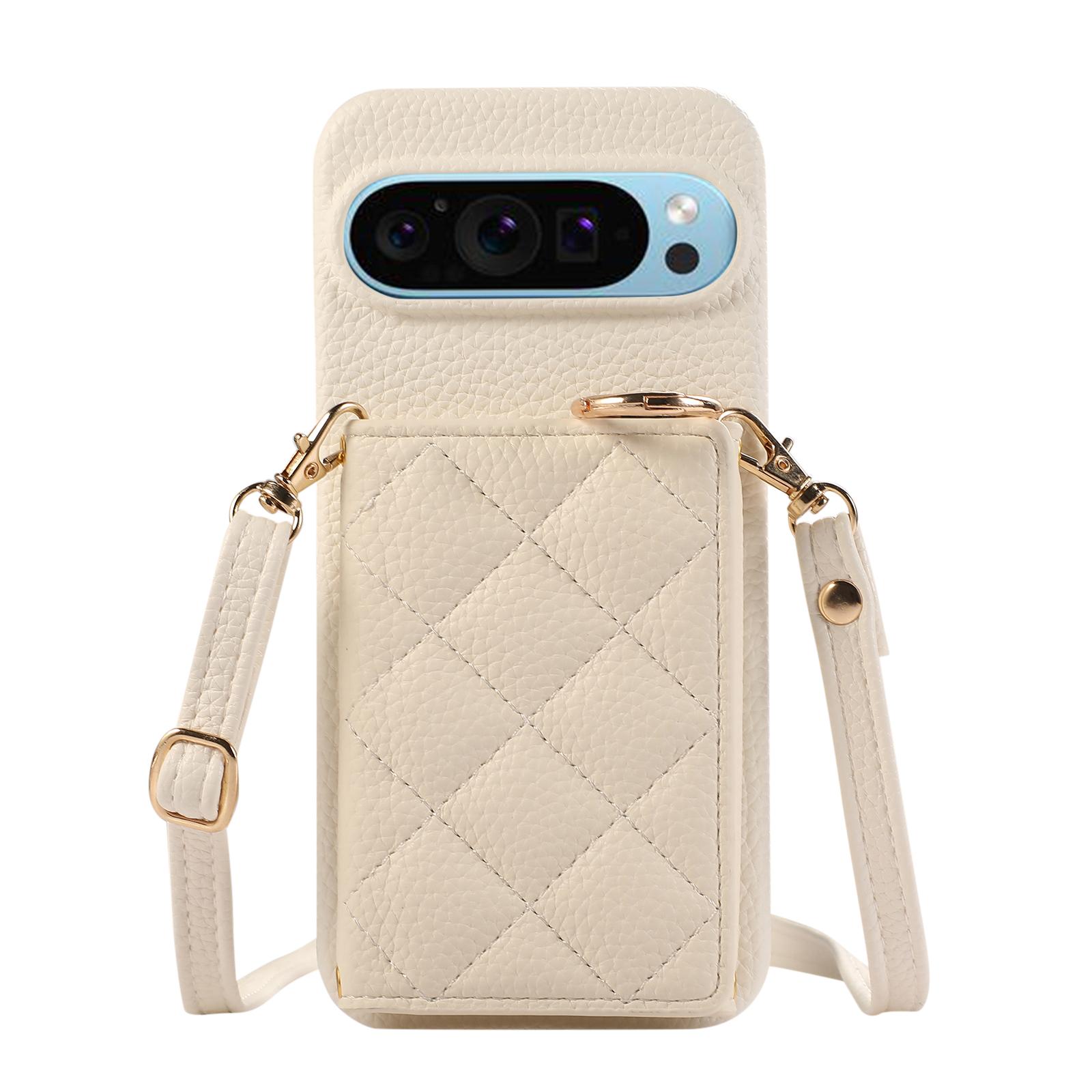 

Crossbody Cards Solt Ring Holder Wallet Leather Case For Google Pixel 9 Pro 8 8Pro 8A 7 7A 6 6A Triple Fold Bag Pocket Cover For Pixel 9 белый