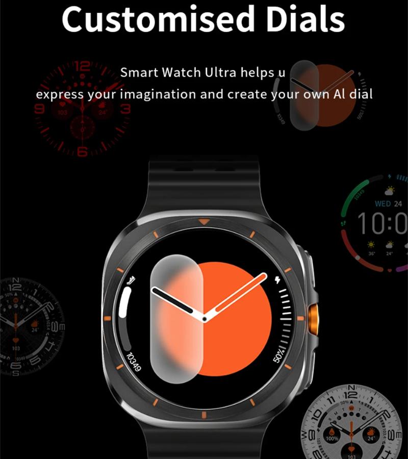 2025 Ny Klokke 7 Ultra GPS-sporing Smartklokke Menn Amoled-skjerm Hjertefrekvens Bluetooth-samtale NFC Sport Smartklokke