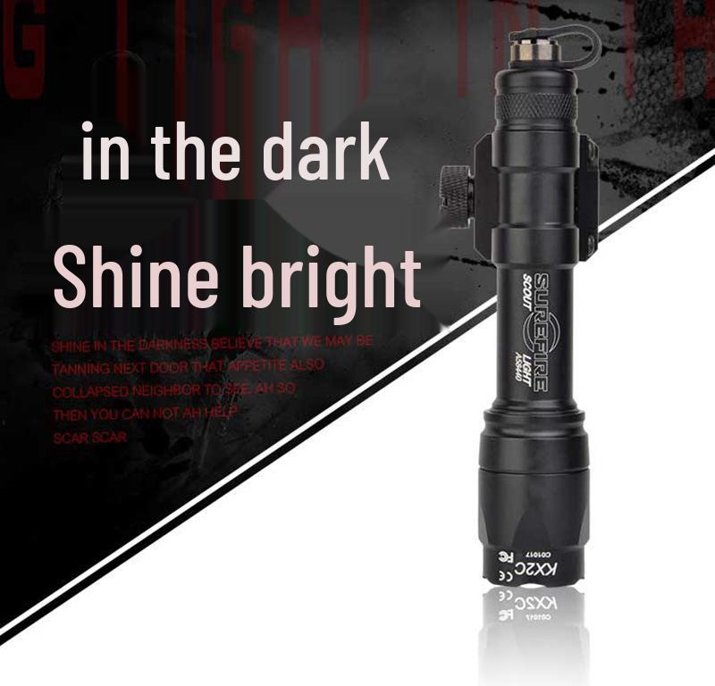 M600C Tactical High-Brightness LED Flashlight with Tail Switch and Crenellated Bezel
