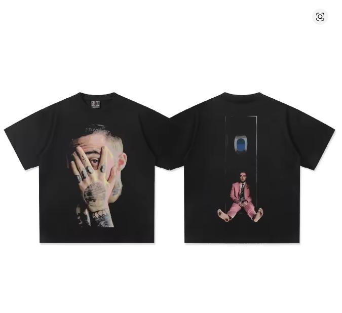 Post Malone DoubleSide Graphic TShirt Unisex Unisex Hip Hop Rapper Casual Cotton Short Sleeve Urban Streetwear Top Vintage T Shirt S