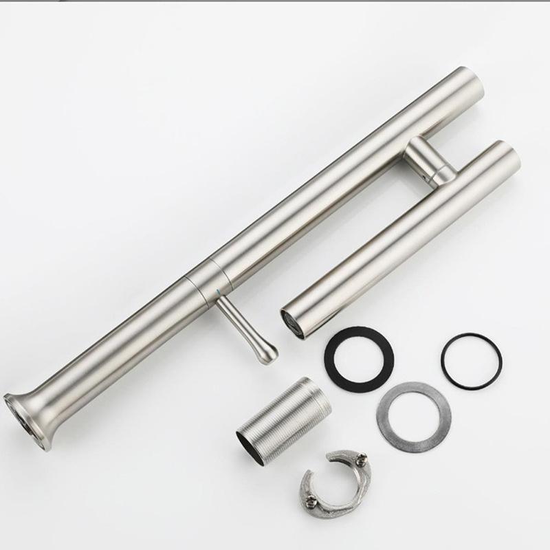 304 Stainless Steel Sink Kitchen Faucet Mixer Water Cold Hot Taps Single Handle 360 Rotation Ceramic Valve Folding