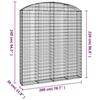 VidaXL Arched Gabion Basket Gabion Cage Gabion Wall Stone Basket Gabion for Stone Garden Patio Exterior 153471