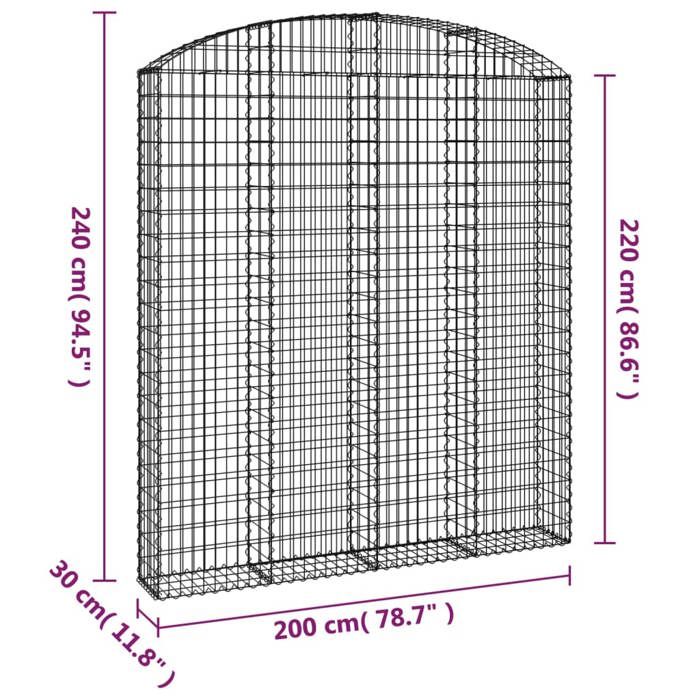 VidaXL Arched Gabion Basket Gabion Cage Gabion Wall Stone Basket Gabion for Stone Garden Patio Exterior 153471