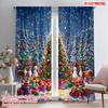 2pcs,2D Plane Printing Popular Curtain Panels Christmas Trees1 (2) Durable Polyester (without Rod) Decorations For Home Perfect