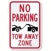 Aluminum Weatherproof No Parking Sign 8x12 Inch Durable Rustproof Tow Away Zone Warning Outdoor Wall Decor